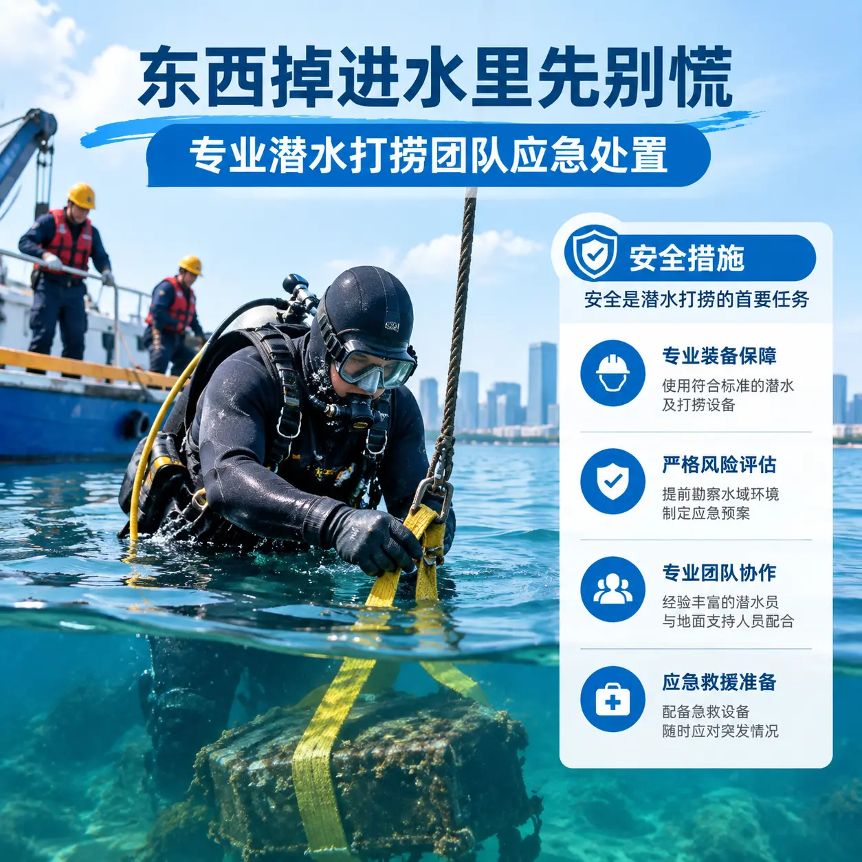 沽源东西掉进水里先别慌，专业潜水打捞团队应急处置